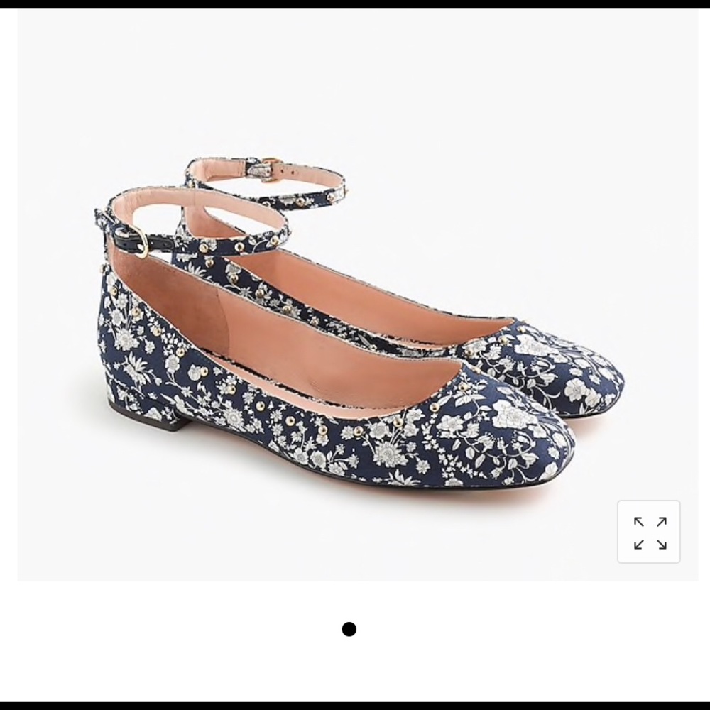 New Jcrew Poppy ankle-strap flats w/embellisments